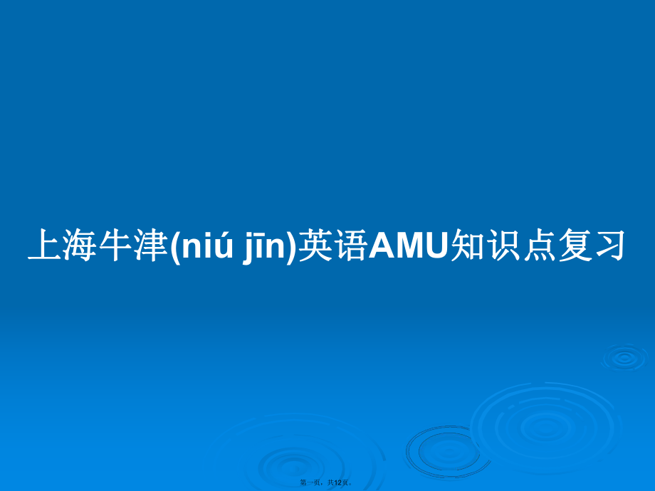 上海牛津英语AMU知识点复习学习教案_第1页