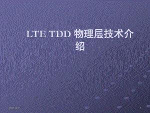 LTE-TDD物理层技术介绍PPT课件