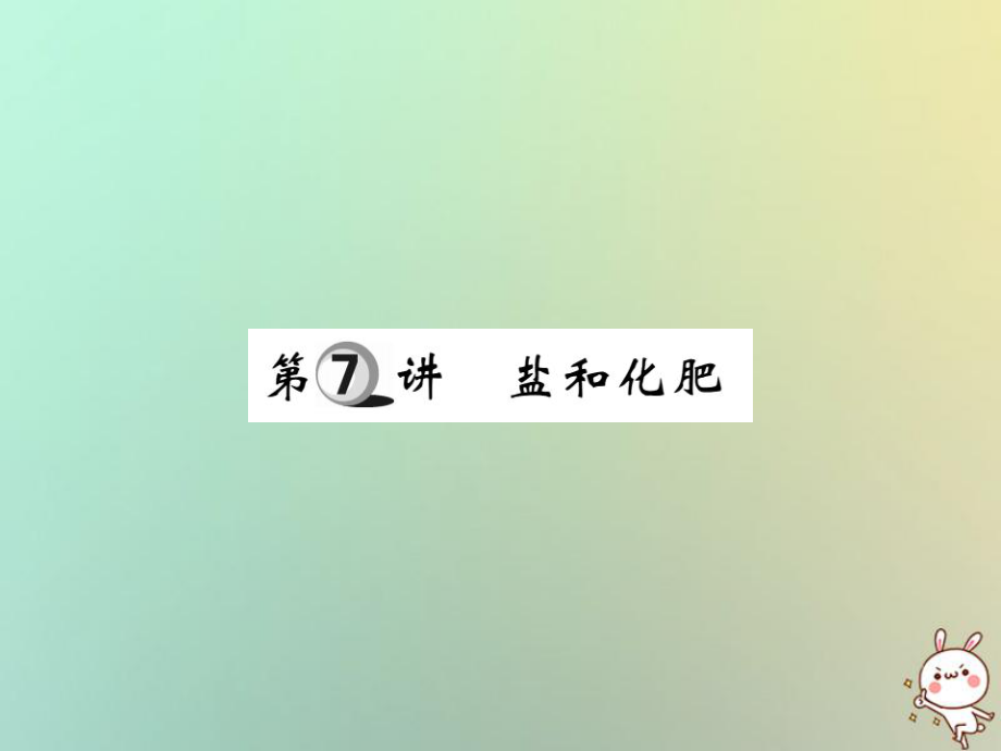 化學(xué)第一部分 基礎(chǔ)知識第二章 常見的物質(zhì) 第7講 鹽和化肥_第1頁