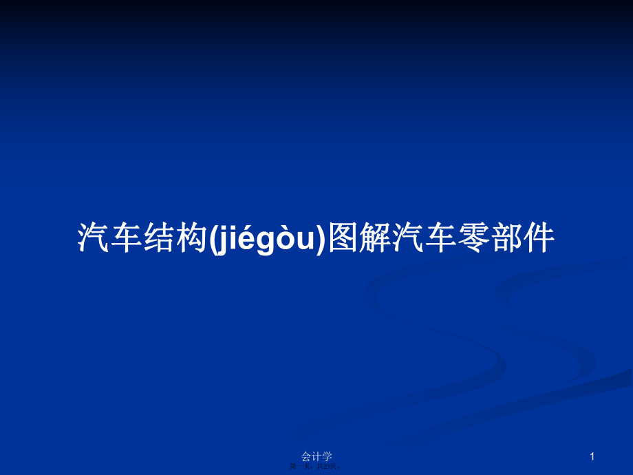 汽车结构图解汽车零部件学习教案_第1页