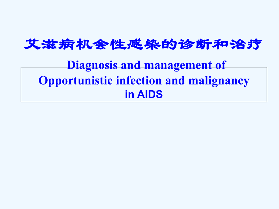 AIDS时机感染(243页)讲座_第1页