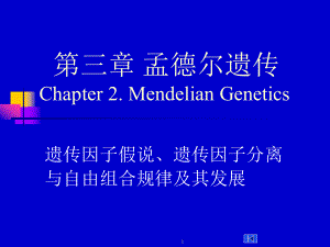 医学遗传学第三章孟德尔遗传定律总论