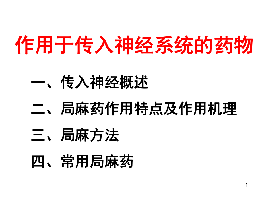 作用于傳入神經(jīng)系統(tǒng)的藥物局麻藥參考PPT_第1頁