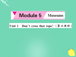 九年级英语上册 Module 5 Museums Unit 1 Don’t cross that rope（第2课时）课件 （新版）外研版