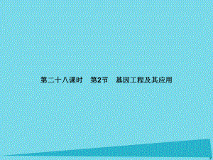 屆高考高考生物一輪復(fù)習(xí) 第六章 從雜交育種到基因工程（第二十八課時）第2節(jié) 基因工程及其應(yīng)用課件 新人教版必修