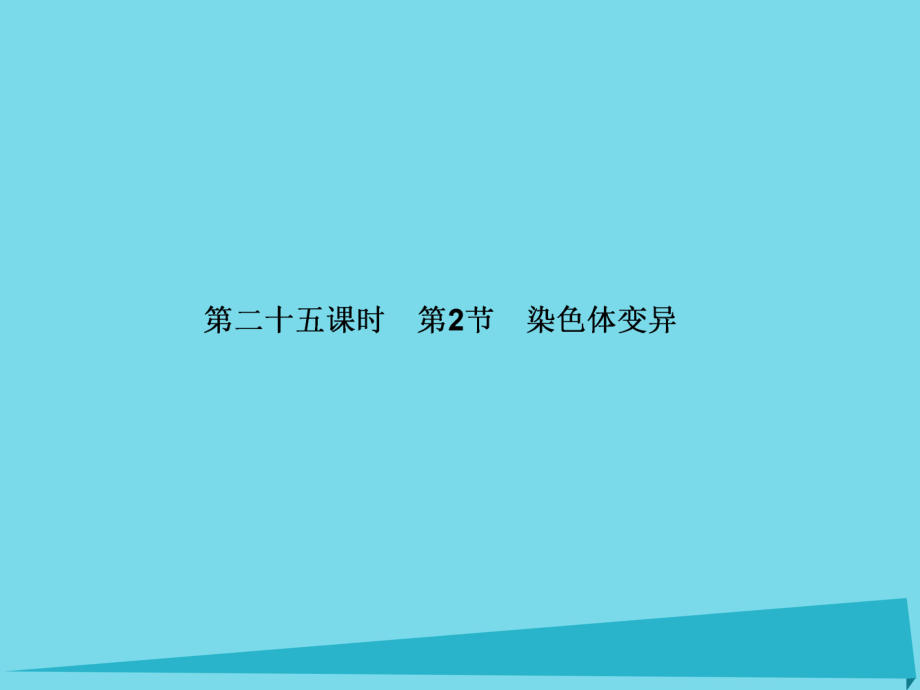 屆高考高考生物一輪復(fù)習(xí) 第五章 基因突變及其他變異（第二十五課時(shí)）第2節(jié) 染色體變異課件 新人教版必修_第1頁