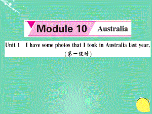 九年级英语上册 Module 10 Australia Unit 1 I have some photos that I took in Australia last year（第1课时）课件 （新版）外研版