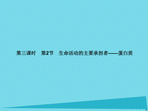 屆高考高考生物一輪復(fù)習(xí) 第二章 組成細(xì)胞的分子（第三課時）第2節(jié) 生命活動的主要承擔(dān)者蛋白質(zhì)課件 新人教版必修