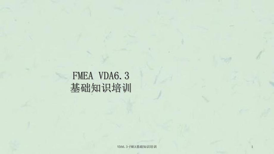 VDA6.3FMEA基础知识培训课件_第1页