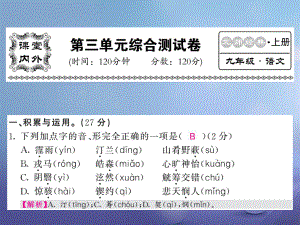 九級(jí)語文上冊 第三單元測試課件 北師大版