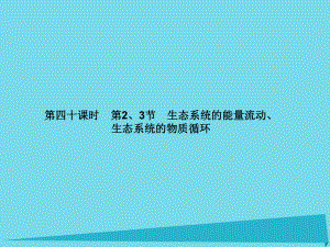 屆高考高考生物一輪復(fù)習(xí) 第五章 生態(tài)系統(tǒng)及其穩(wěn)定性（第四十課時(shí)）第2、3節(jié) 生態(tài)系統(tǒng)的能量流動(dòng)、生態(tài)系統(tǒng)的物質(zhì)循環(huán)課件 新人教版必修