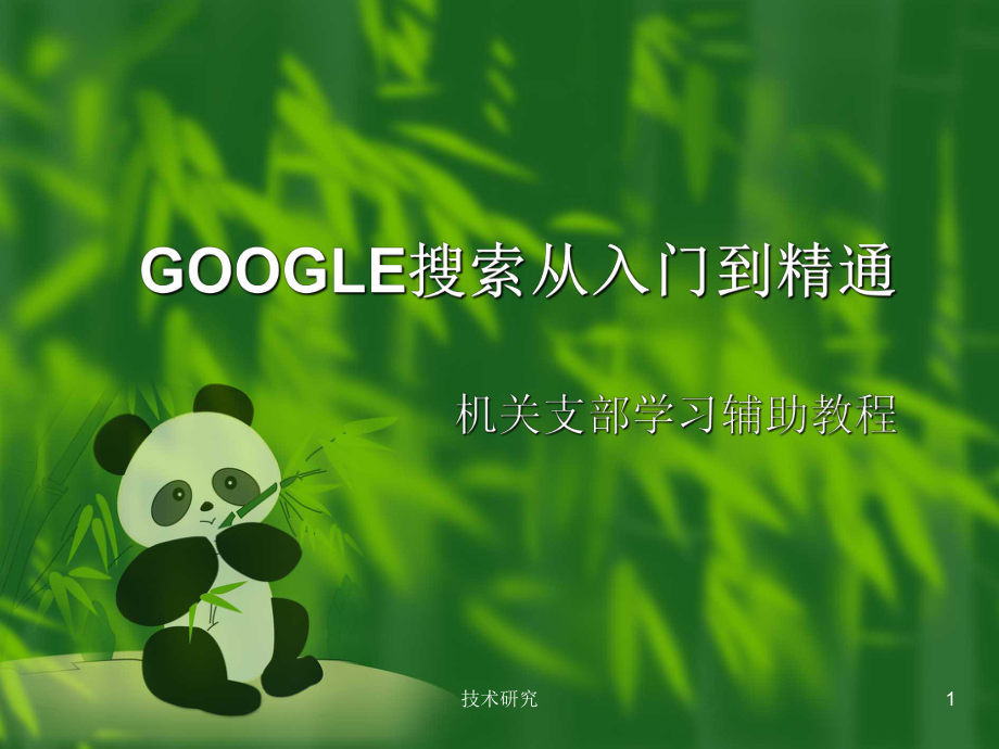 GOOGLE搜索从入门到精通技术材料_第1页