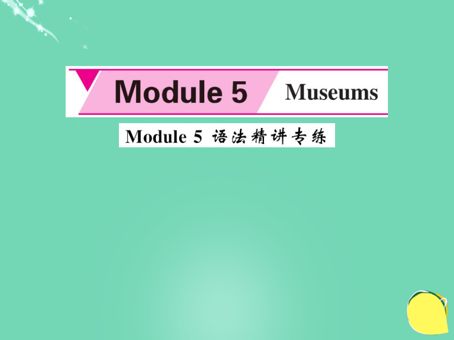 九年级英语上册 Module 5 Museums语法精讲专练课件 （新版）外研版_第1页