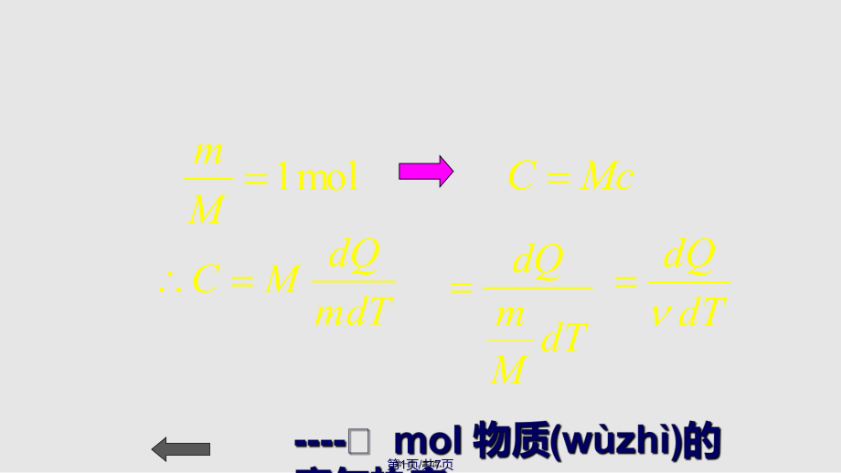 熱力學(xué)熱容量及絕熱過程方程推導(dǎo)實用教案_第1頁