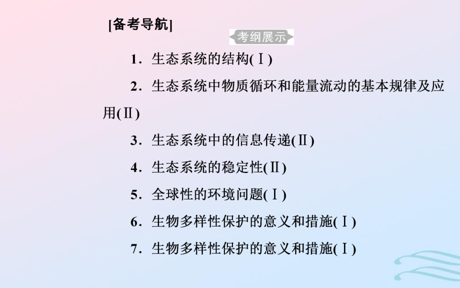 生物學(xué)業(yè)水平十六 生態(tài)系統(tǒng)及生態(tài)環(huán)境的保護(hù) 1 生態(tài)系統(tǒng)的結(jié)構(gòu)_第1頁(yè)