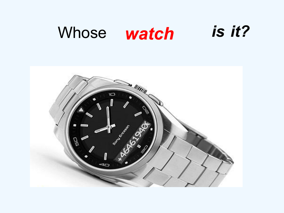 四年級下冊英語課件－Lesson 1《Whose watch is it》｜科普版（三起） (共11張PPT)_第1頁