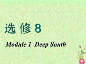 英语Module 1 Deep South 外研版选修8