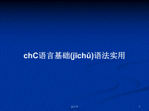 chC语言基础语法实用学习教案