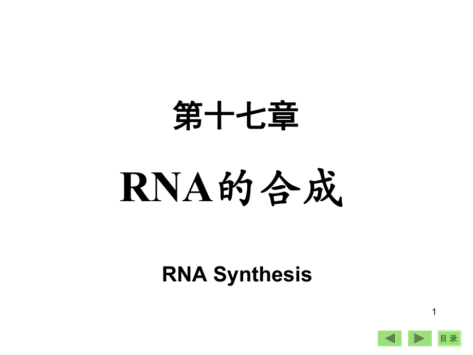 分子生物學(xué)學(xué)習(xí)課件：第四部分RNA的生物合成_第1頁(yè)