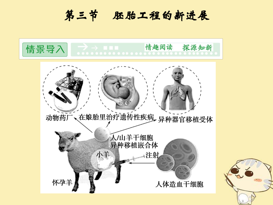 生物 第一單元 生物技術(shù)與生物工程 第三章 胚胎工程 1.3.3 胚胎工程的新進(jìn)展 中圖版選修3_第1頁