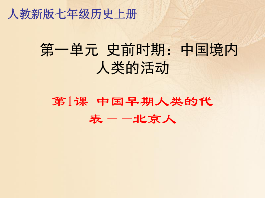 七年級歷史上冊 第1單元 史前時期 中國境內(nèi)人類的活動 第1課 中國早期人類的代表—北京人 新人教版_第1頁