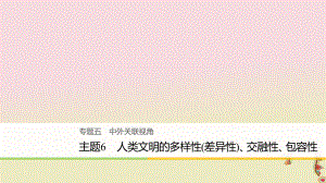 歷史五 中外關聯(lián)視角 主題6 人類文明的多樣性（差異性）、交融性、包容性