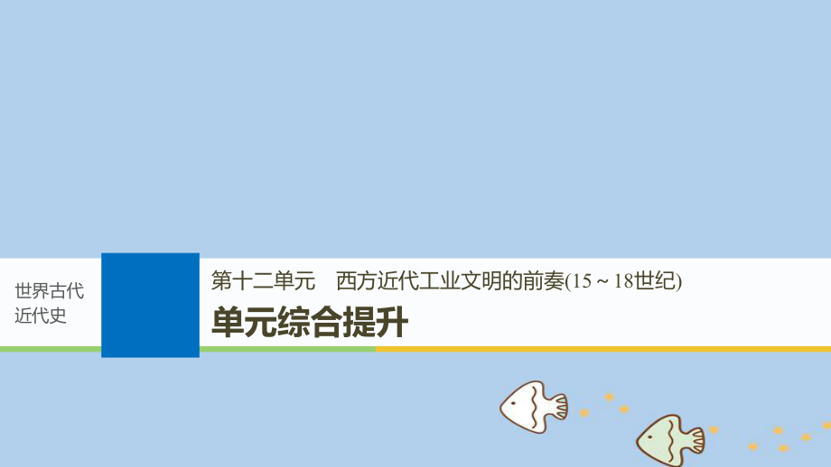 歷史第十二單元 西方近代工業(yè)文明的前奏(15～18世紀(jì))單元綜合提升 新人教版_第1頁