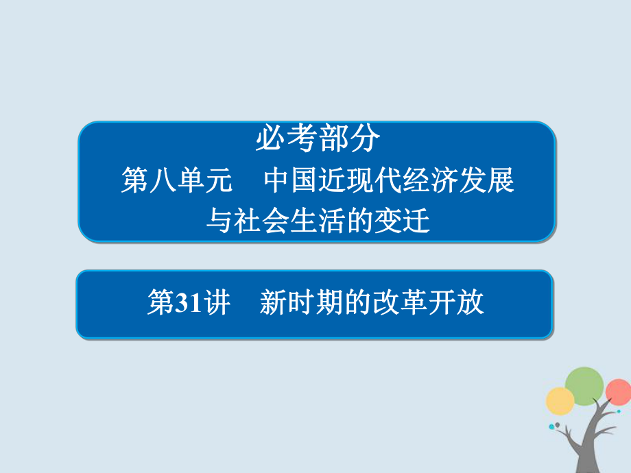 歷史第八單元 中國近現(xiàn)代經濟發(fā)展與社會生活的變遷 31 新時期的改革開放 新人教版_第1頁