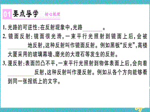 八年級物理上冊 第四章 第2節(jié) 光的反射（第2課時(shí) 光路的可逆性 鏡面反射和漫反射）習(xí)題 （新版）新人教版