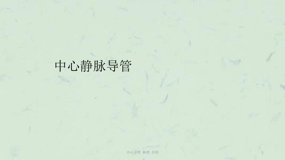 中心导管 种类 介绍课件_第1页