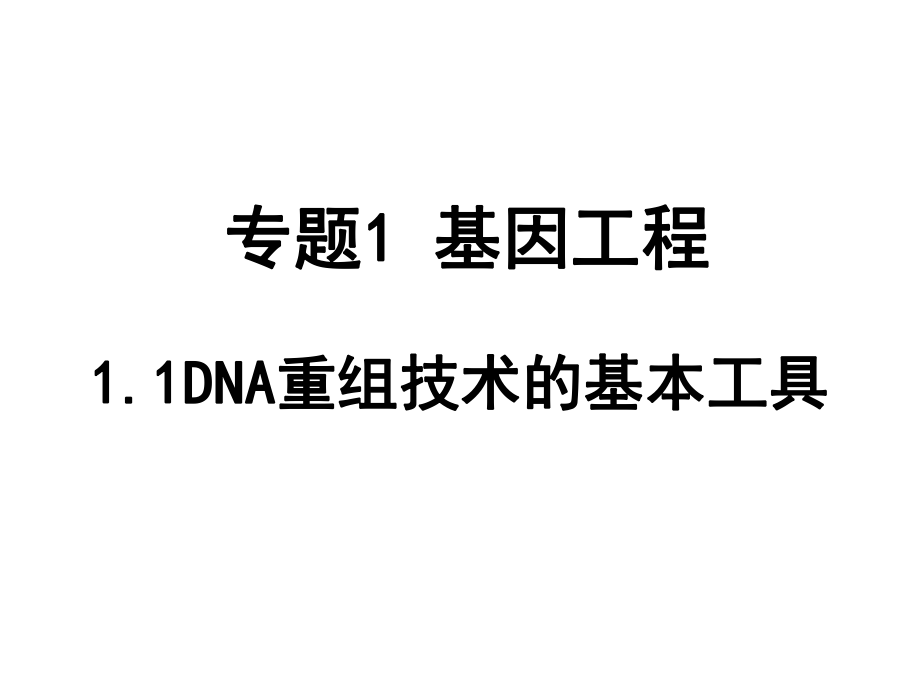 选修3专题1基因工程11DNA重组技术的基本工具_第1页