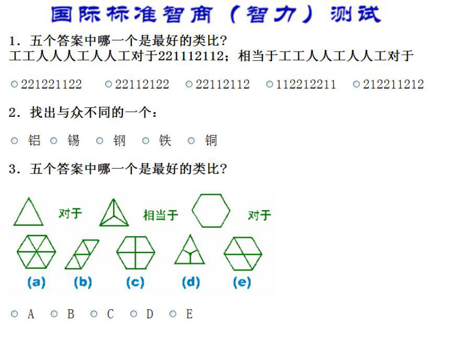 国际标准智商