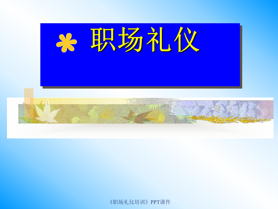 《職場(chǎng)禮儀培訓(xùn)》PPT課件課件_第1頁(yè)