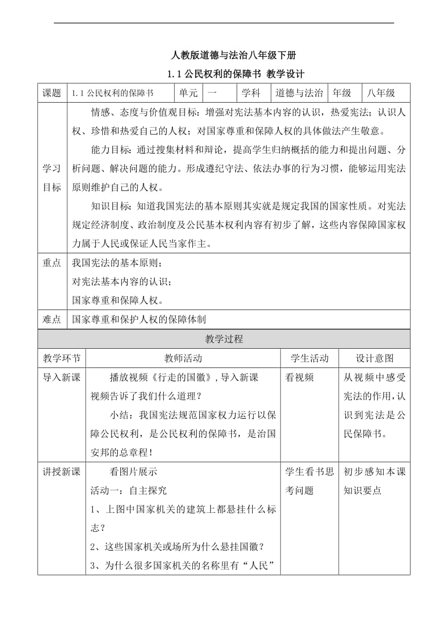 《公民權(quán)利的保障書》教案_第1頁