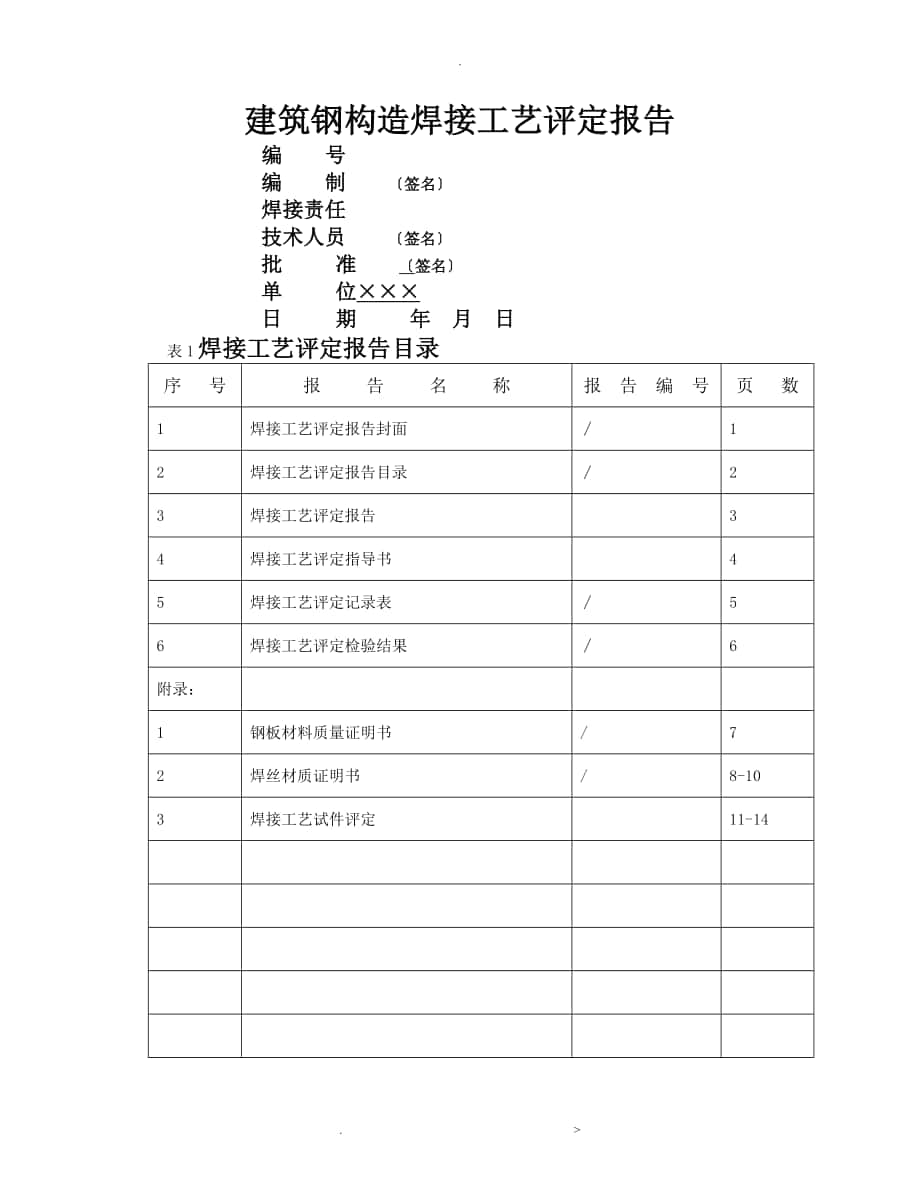 建筑钢结构焊接工艺设计评定报告_第1页