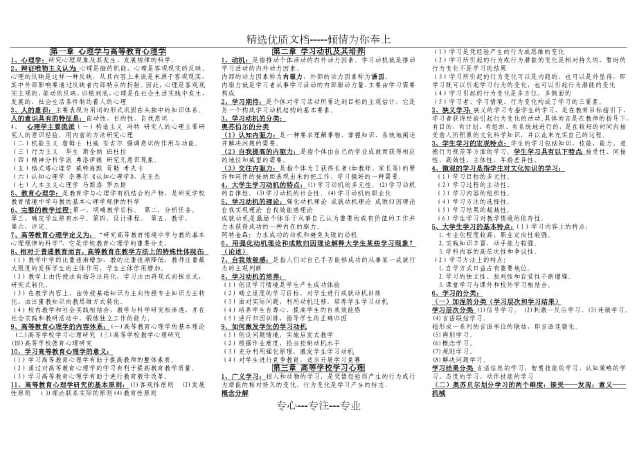 河北省高校教师资格证---心理学(复习排版)_第1页