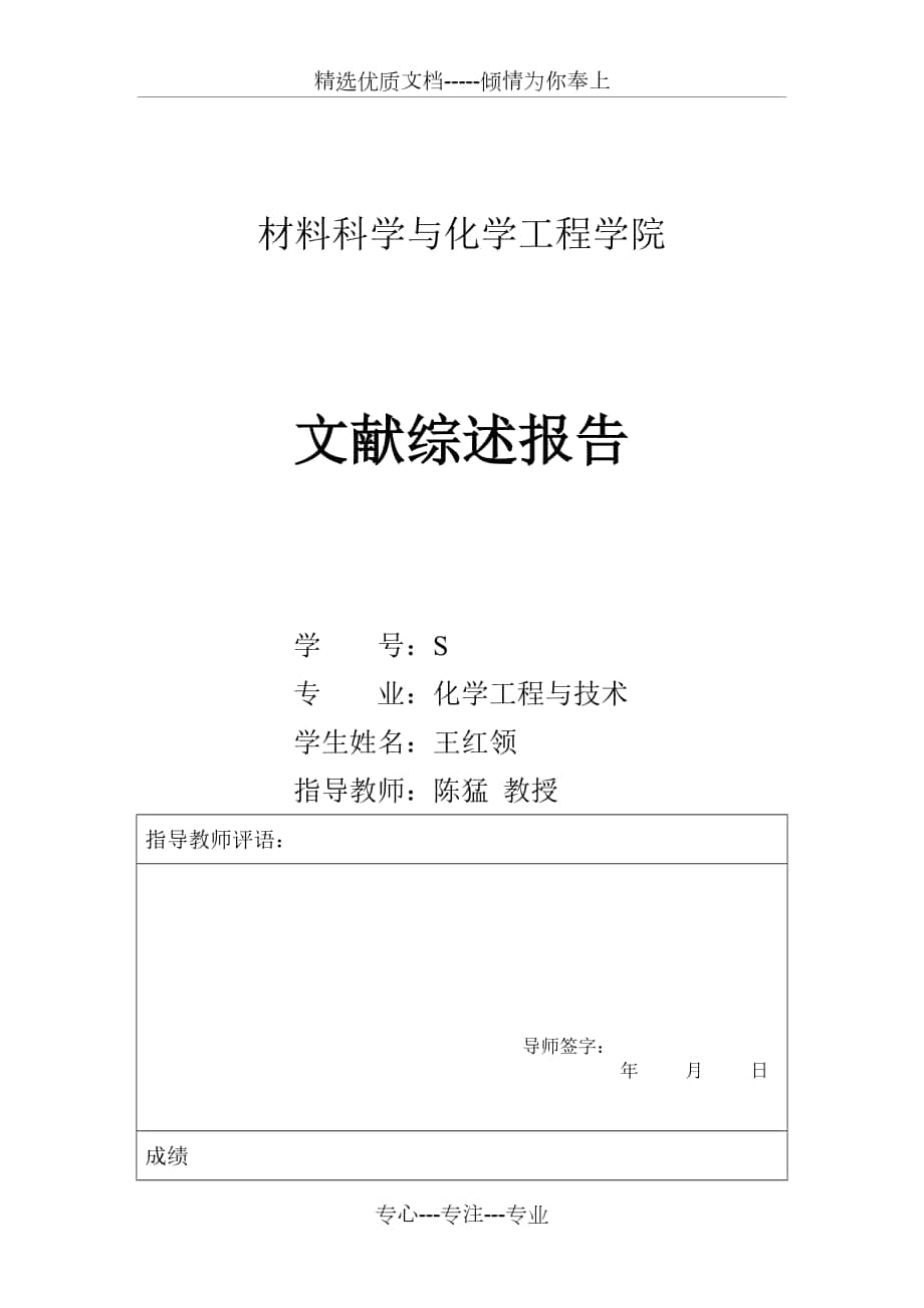 文献综述报告锂离子电池锂镍钴铝NCA材料_第1页