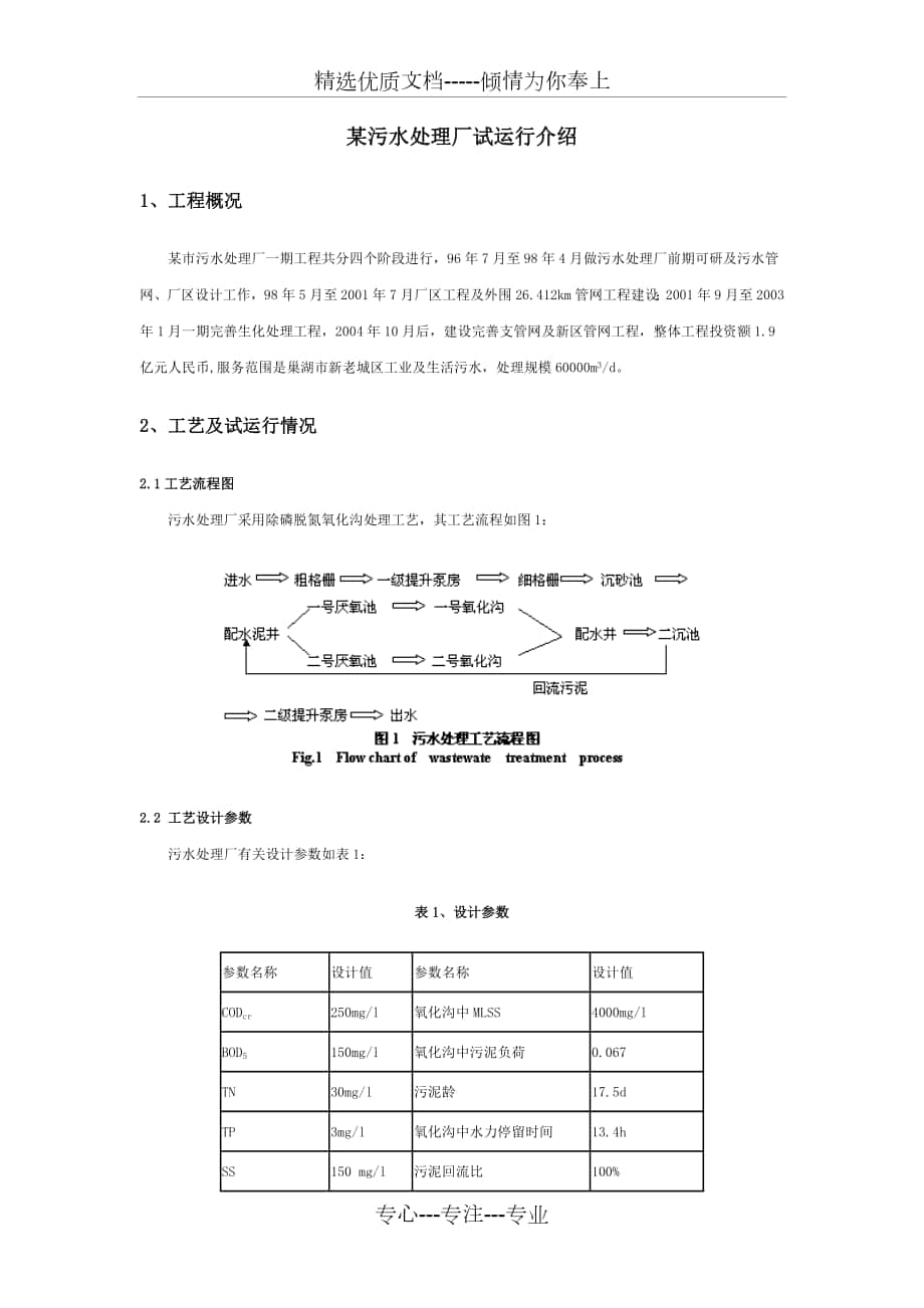 污水处理厂试运行介绍_第1页