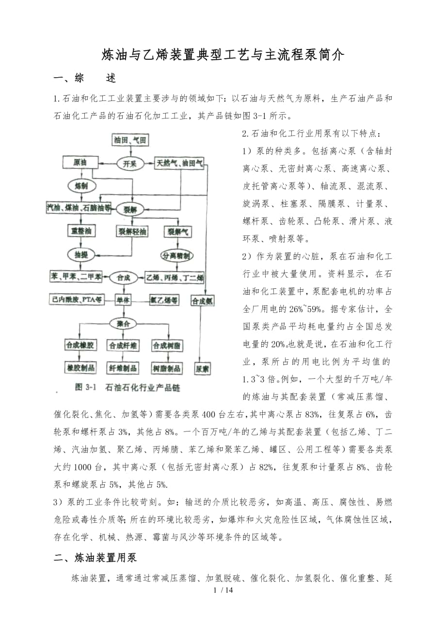 炼油与乙烯装置主要用泵的介绍_第1页