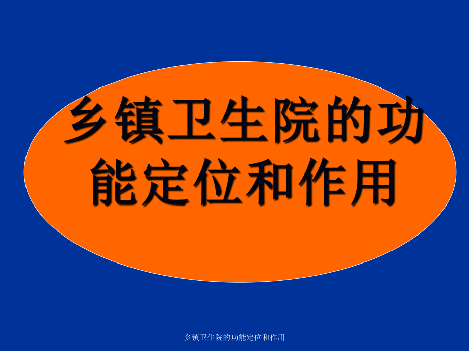 乡镇卫生院的功能定位和作用课件_第1页