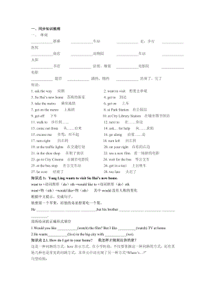 新譯林五年級下冊U3第三單元知識點(diǎn)與習(xí)題[共12頁]