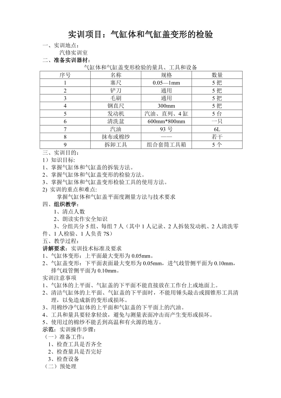 氣缸體和氣缸蓋變形的檢驗_第1頁