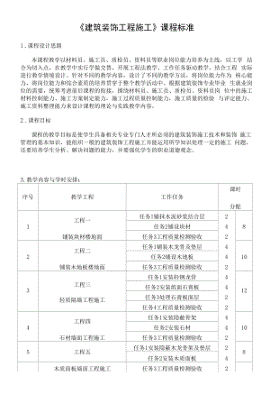 《建筑裝飾工程施工》課程標(biāo)準(zhǔn).docx