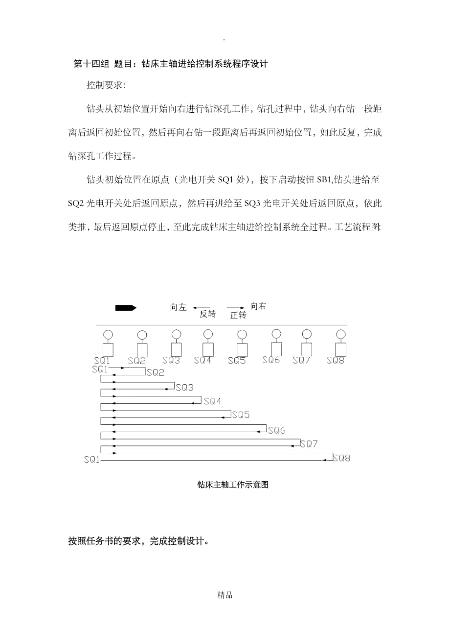 PLC钻床主轴进给控制系统程序设计_第1页