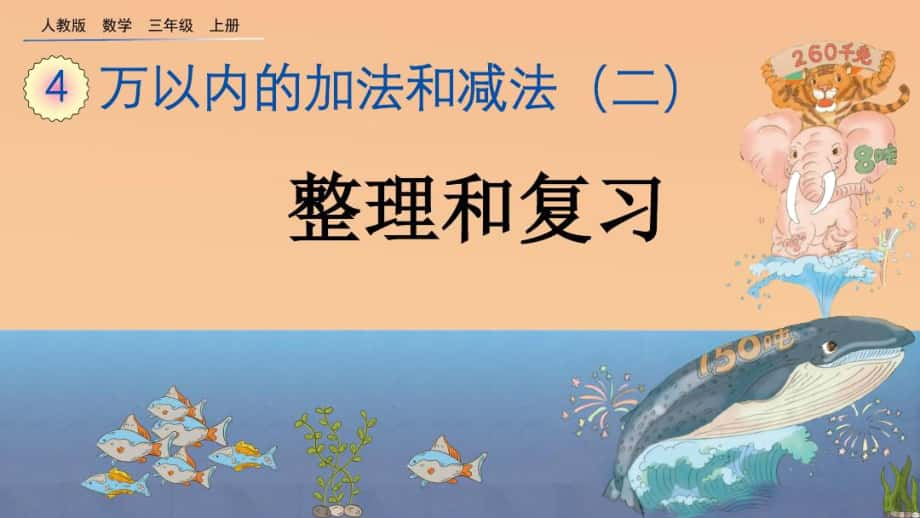 人教版三年级数学上册第四单元万以内的加法和减法(二)整理和复习课件_第1页