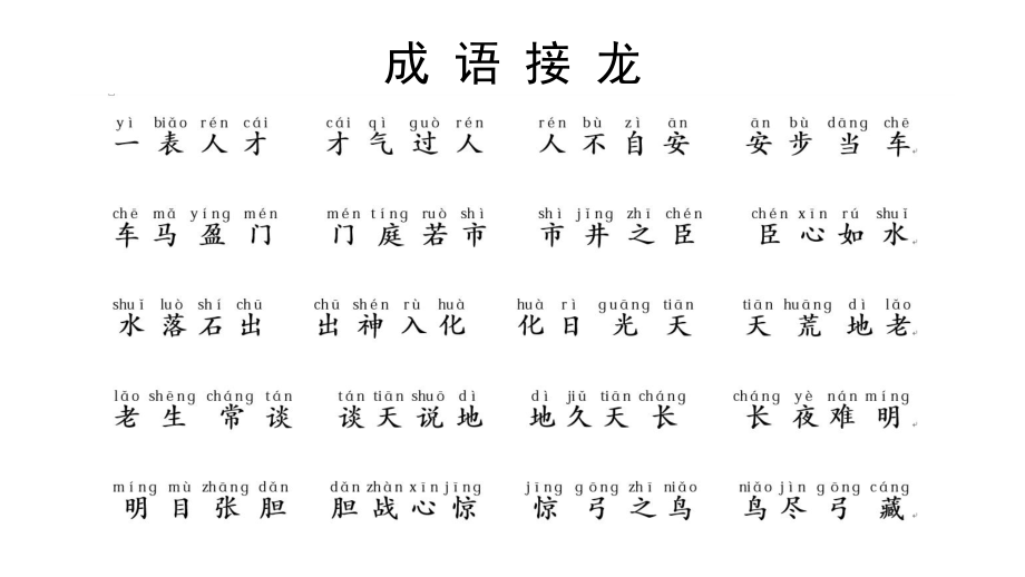 成语接龙拼音版ppt课件_第1页