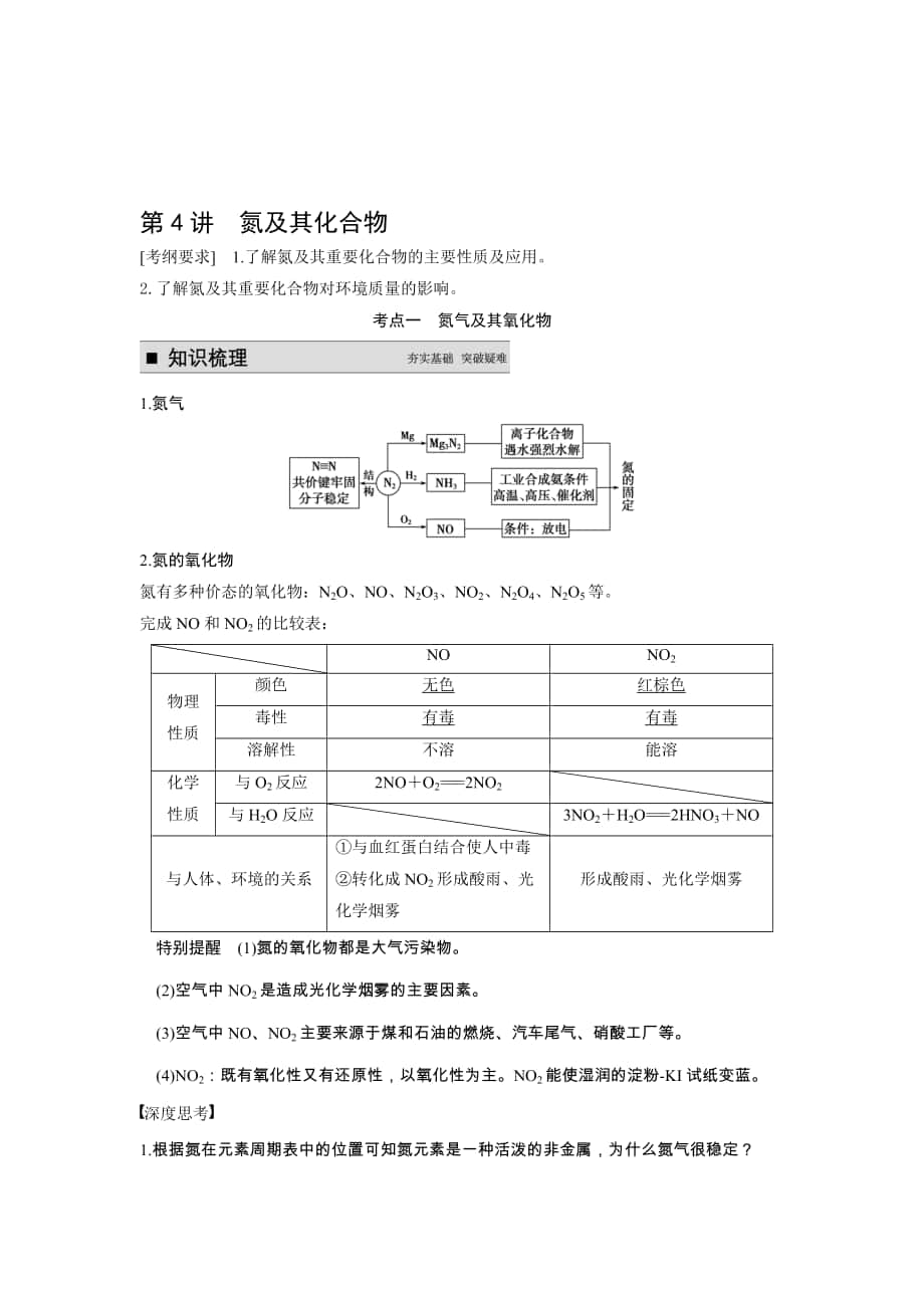 步步高高考化學(xué)人教版安徽專用一輪總復(fù)習(xí)配套文檔：第四章非金屬及其化合物：第4講高考匯編_第1頁