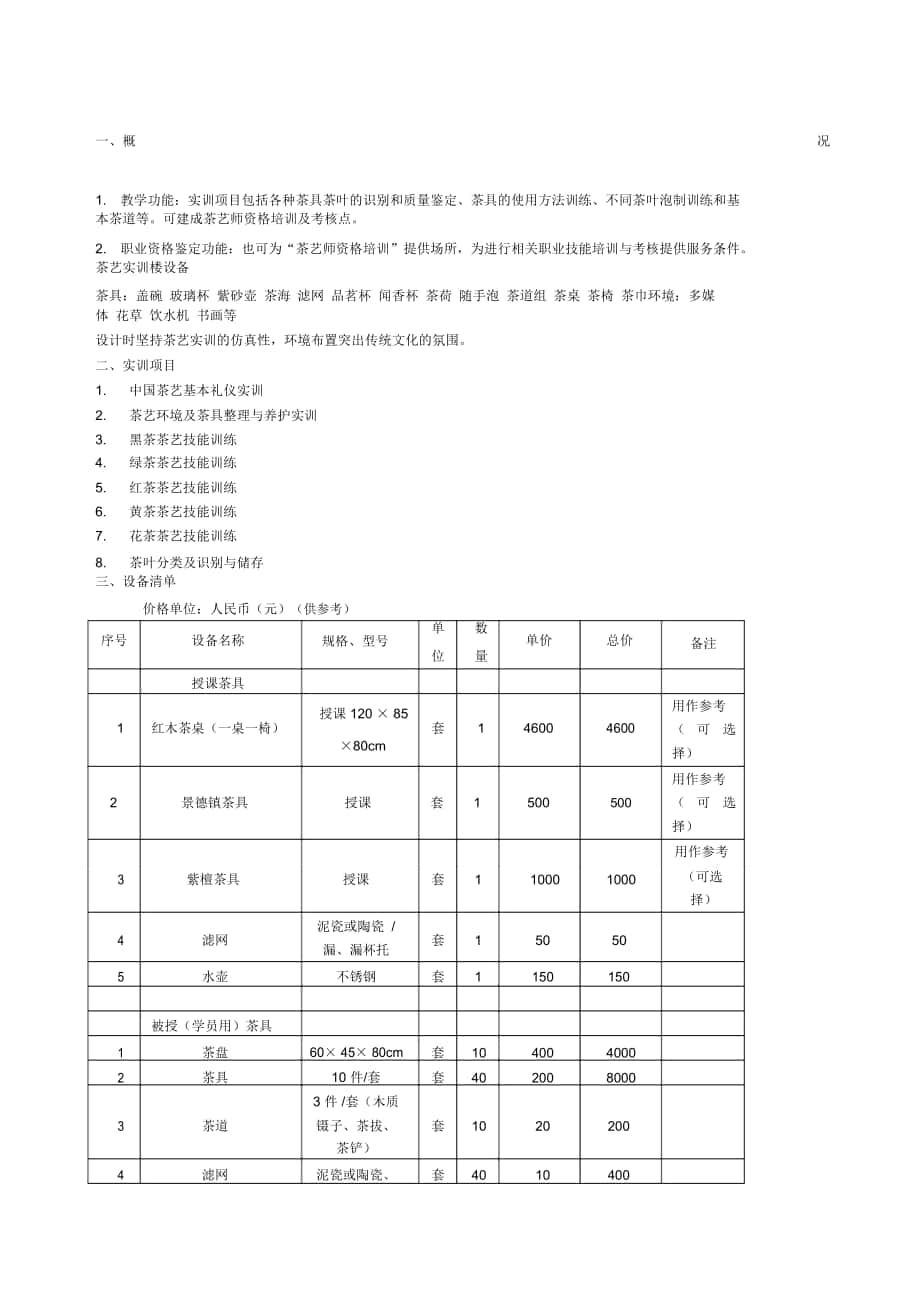 茶艺师培训方案_第1页