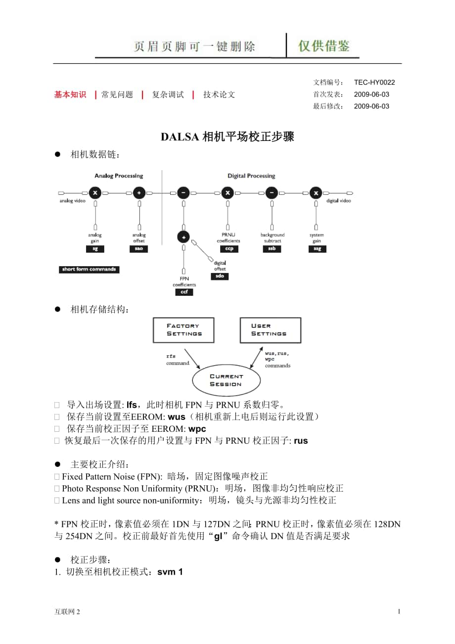 DALSA线阵相机校正调试步骤互联网_第1页