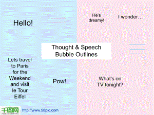 思想和言语泡沫剪贴画的幻灯片ppt模板课件
